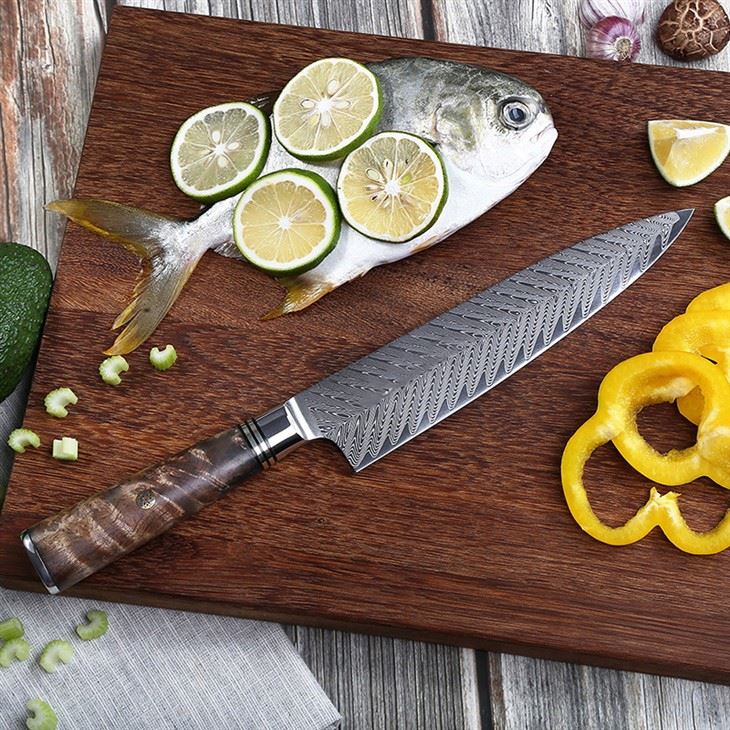 DS-2945 Damascus Steel KItchen Knife 8 inch Chef Knife Resin Handle (6)